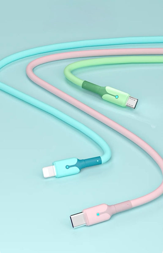 Silicon Gel-like 3-in-1 Charging Cable