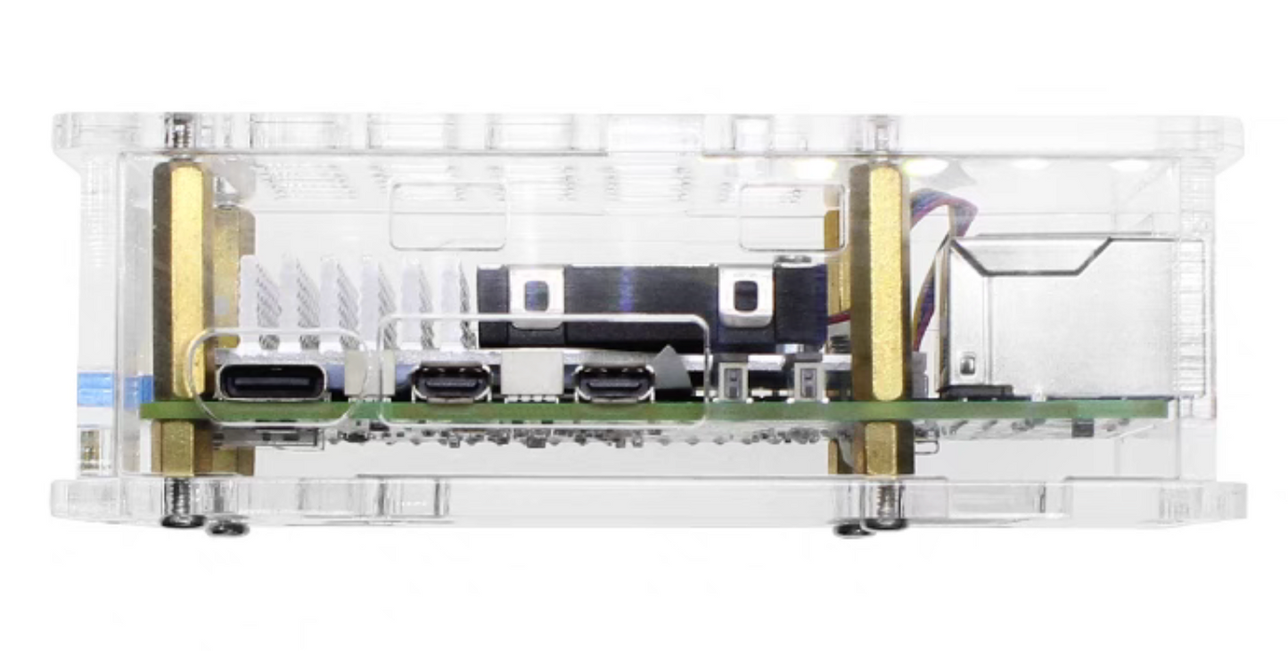 RasberryPi 5/4/3 Transparent/Translucent Case with ActiveCooler Fan