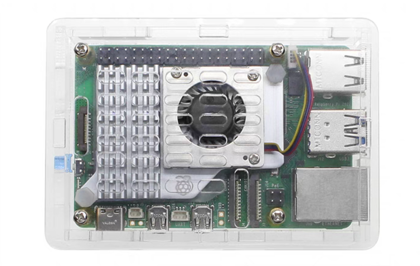 RasberryPi 5/4/3 Transparent/Translucent Case with ActiveCooler Fan